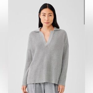 Eileen Fisher Cotton and Recycled Cashmere Top small NWT